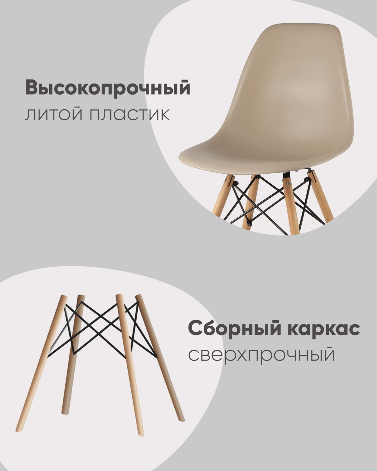 Стул Eames DSW оранжевый x4 фото 3