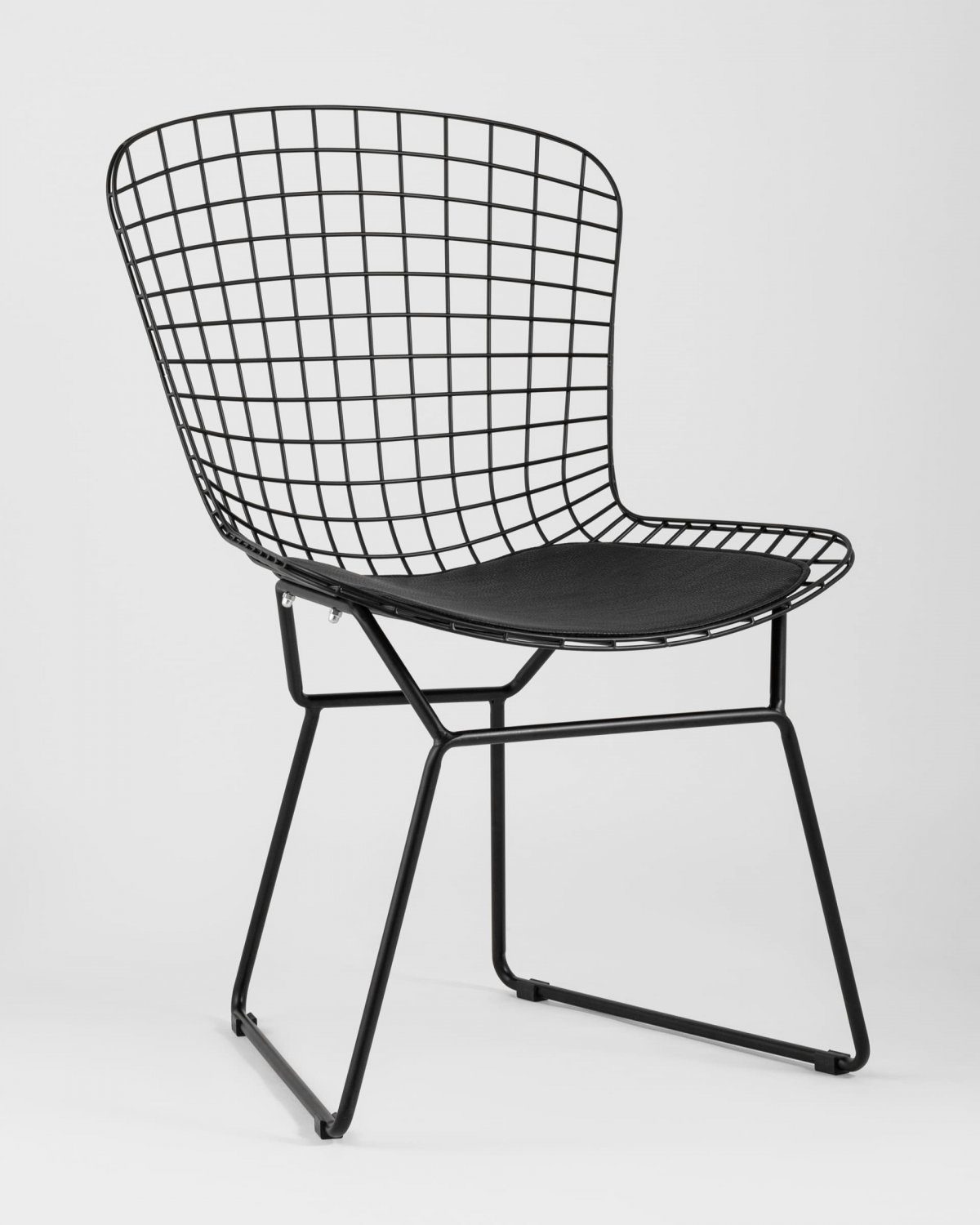 Стул обеденный Bertoia черный с черной подушкой 4 шт фото 2