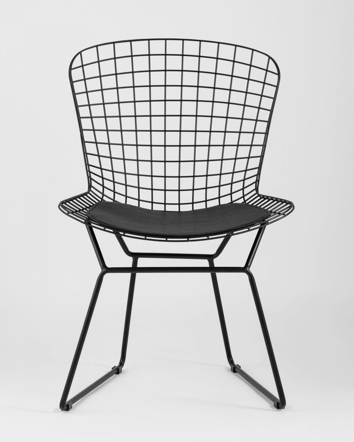 Стул обеденный Bertoia черный с черной подушкой 4 шт фото 3