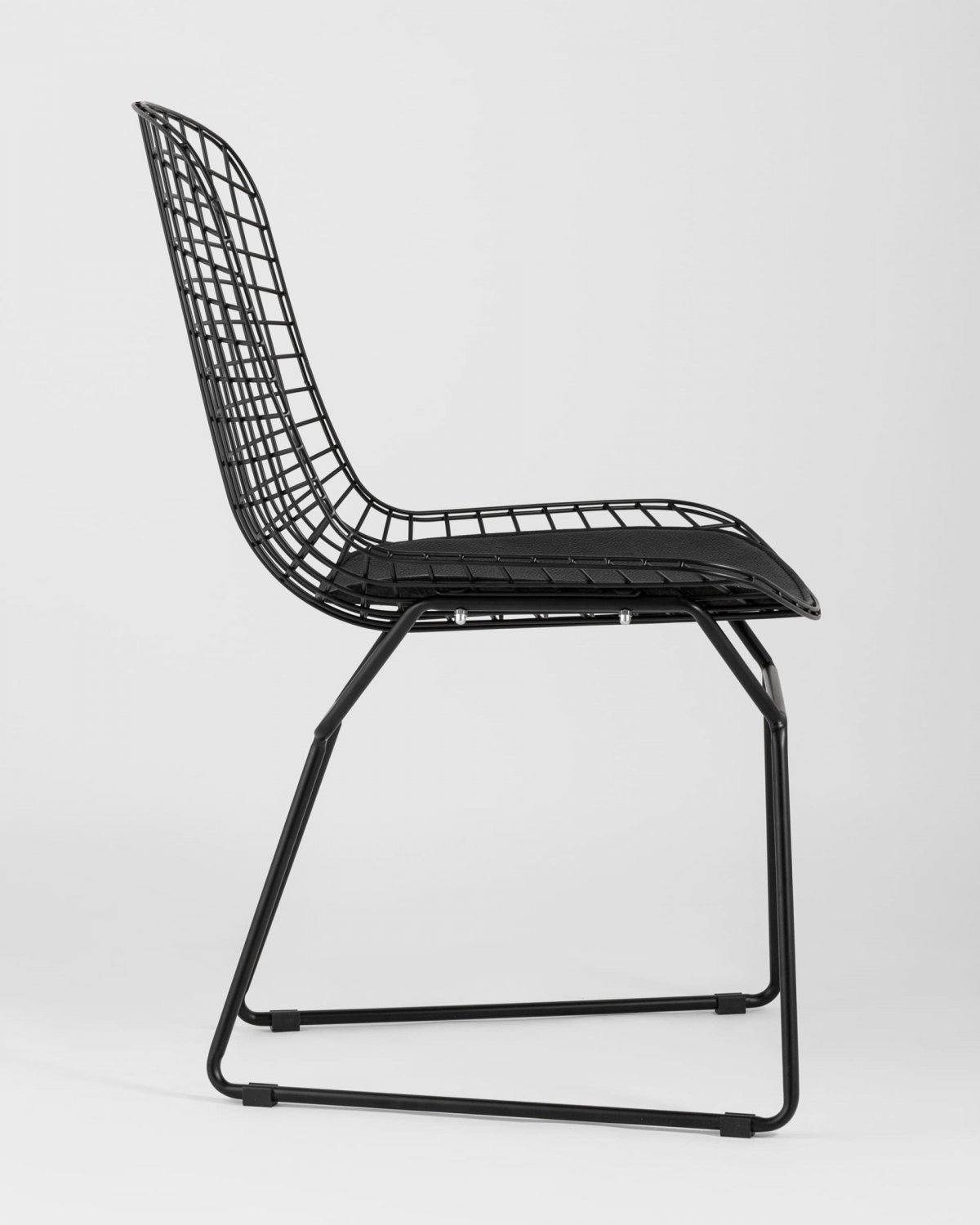 Стул обеденный Bertoia черный с черной подушкой 4 шт фото 6