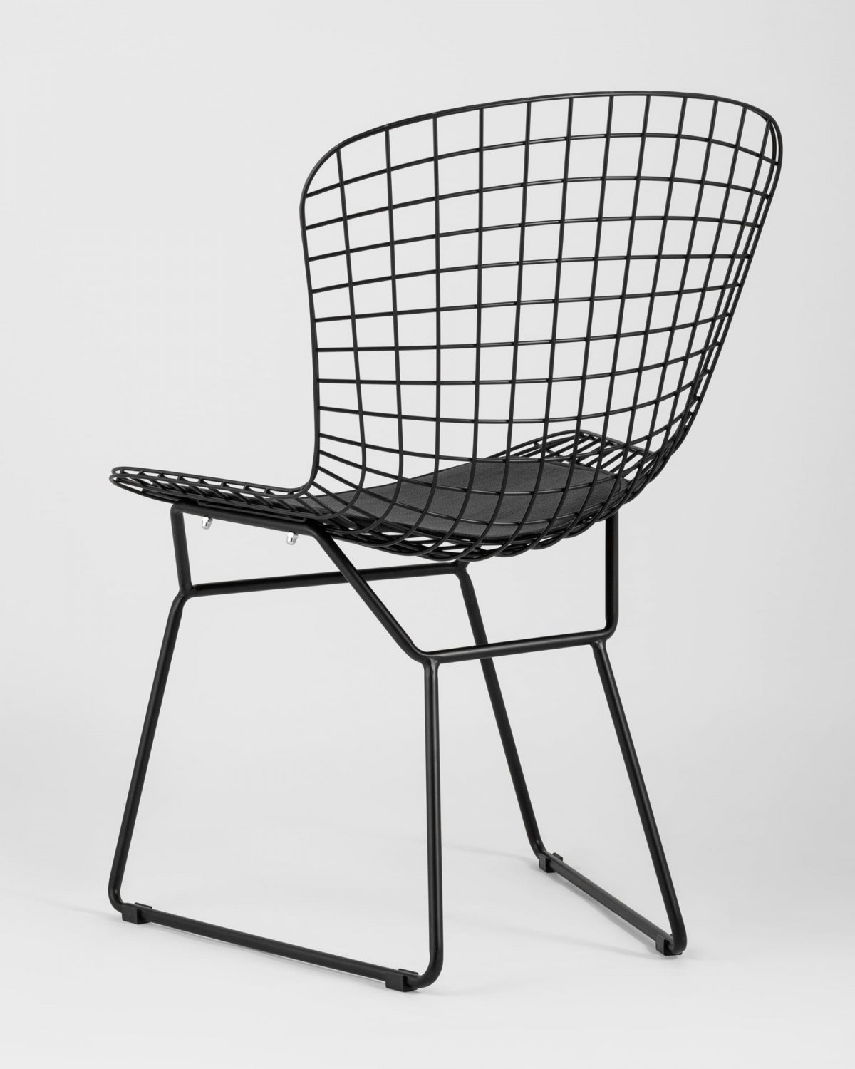 Стул обеденный Bertoia черный с черной подушкой 4 шт фото 8