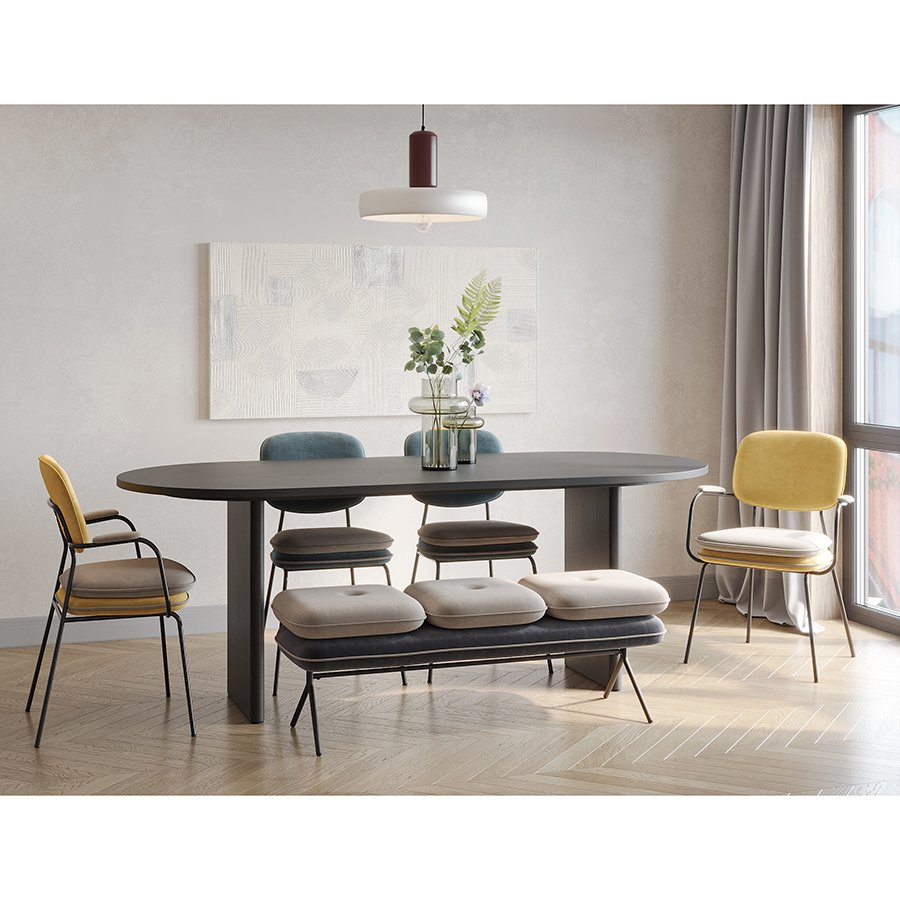 Стул pea, велюр, сине-зеленый/бежевый фото 2