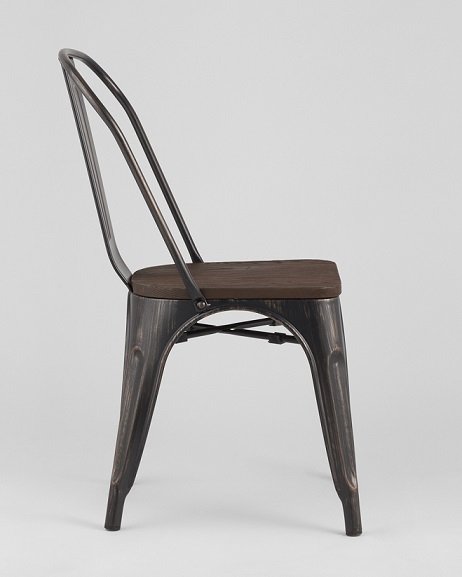 Стул TOLIX WOOD черный патина золото фото 3