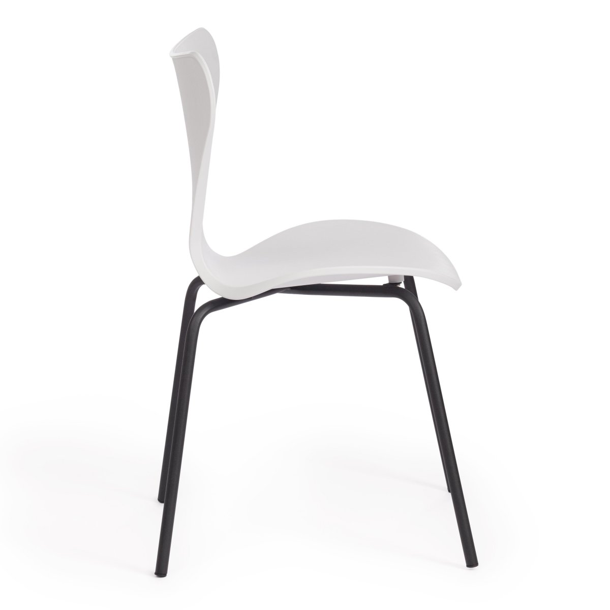 Стул Якобсен/Jacobsen (мод DC 102) пластик/металл, 50 х 46 х 82 см , белый 018/черный фото 2