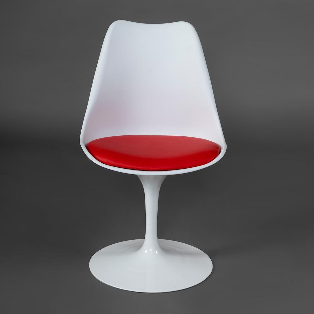 Стул Тулип Фэшн Чаир/Tulip Fashion Chair (мод.109)/1 шт. в упаковке металл/пластик/PU, 48 x 55 x 81см, белый / красный фото 6