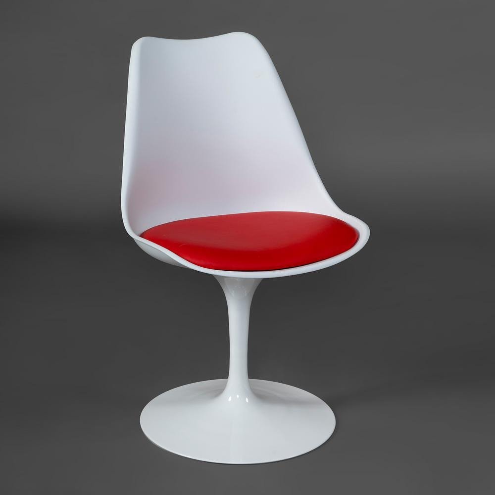Стул Тулип Фэшн Чаир/Tulip Fashion Chair (мод.109)/1 шт. в упаковке металл/пластик/PU, 48 x 55 x 81см, белый / красный фото 7