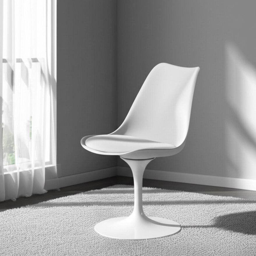 Стул Тулип Фэшн Чаир/Tulip Fashion Chair (мод.109)/1 шт. в упаковке металл/пластик/, 48х55х81см, белый/белый фото 17