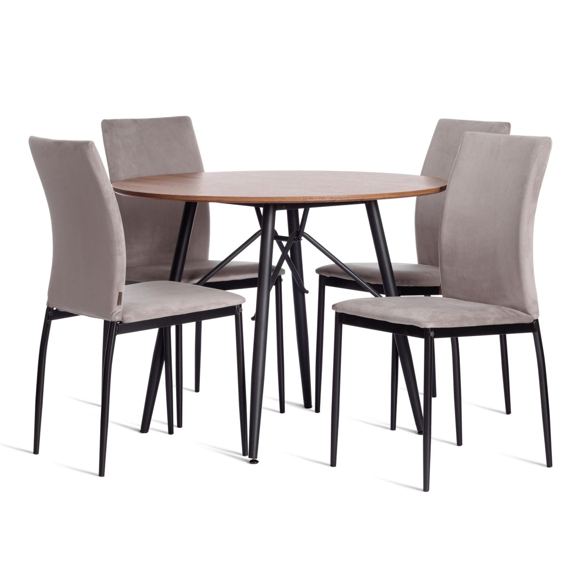 Стул Капри/Capri (мод.BC565-DC)/1 шт. в упаковке металл, флок, 43х53х92см, светло-серый HLR14/черный фото 13