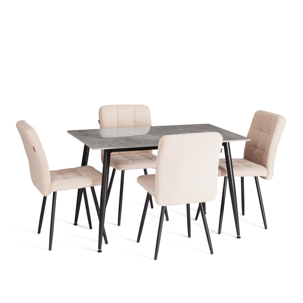 Стул обеденный Медео/Medeo (2шт.в упаковке) LT, велюр, бежевый/черный, 7, 45х56х89см фото 28