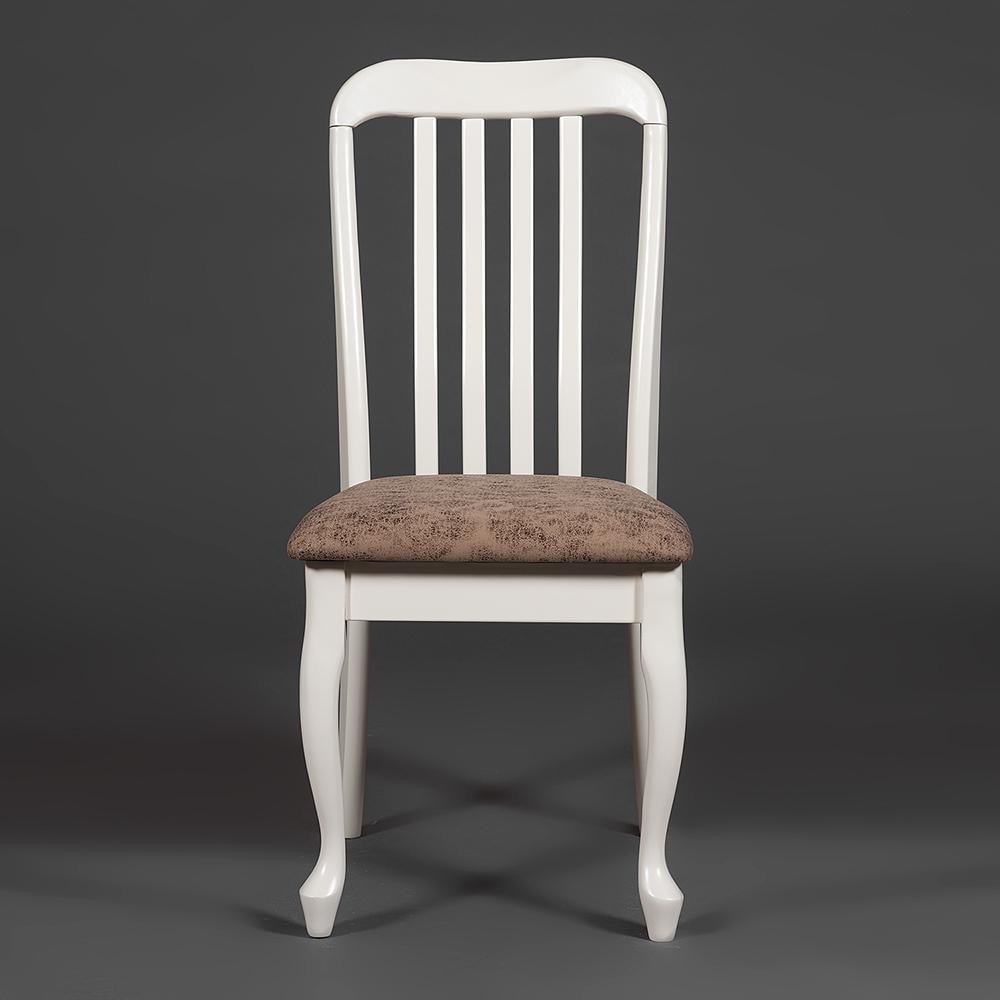 Стул Palermo/Палермо ( PM-SC2 ) дерево гевея, 44х55х97см, ivory white (слоновая кость 2-5), ткань античный коричневый 004-3 фото 5