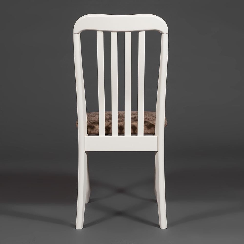 Стул Palermo/Палермо ( PM-SC2 ) дерево гевея, 44х55х97см, ivory white (слоновая кость 2-5), ткань античный коричневый 004-3 фото 8