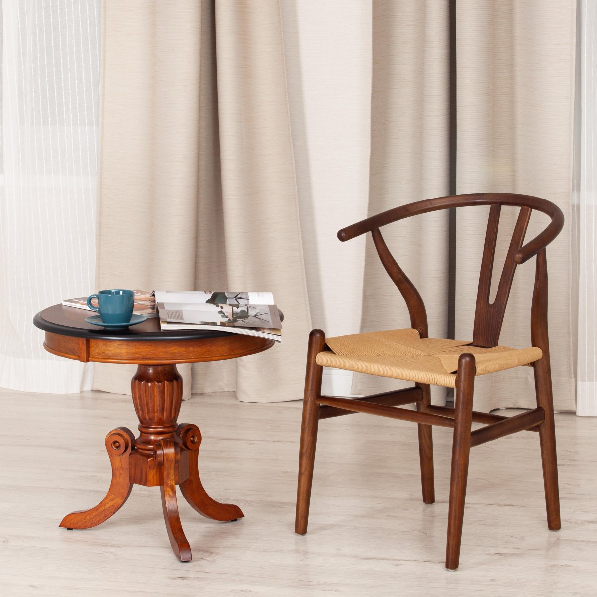 Стул Wishbone/Вишбон (мод.CB2212) / 1 шт. в упаковке дерево вяз, 57*50.5*79.5, Темный Орех (№5) фото 10