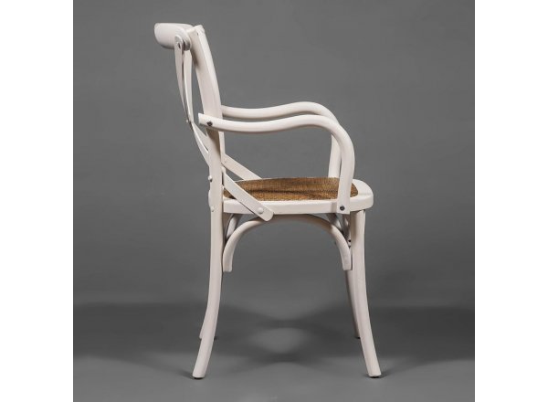 Стул с подлокотниками CROSS (mod.CB2008) Белый (butter white)
