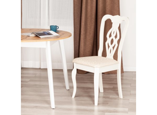 Стул Афродита Ivory white, ткань кремовая с рисунком А04 фото 12