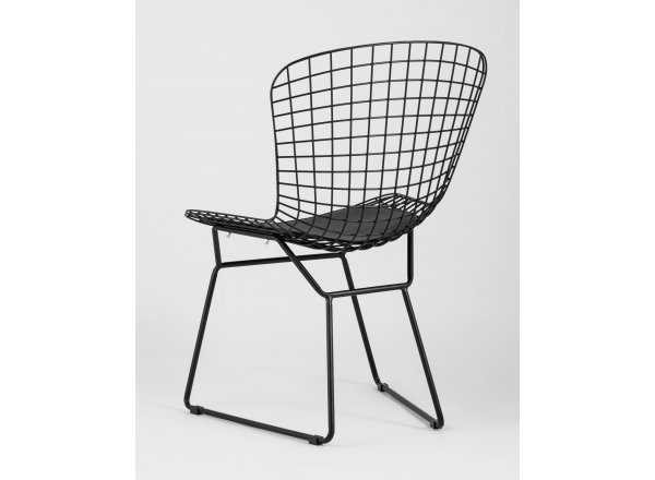 Стул обеденный Bertoia черный с черной подушкой 4 шт фото 8
