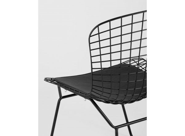 Стул обеденный Bertoia черный с черной подушкой 4 шт фото 9