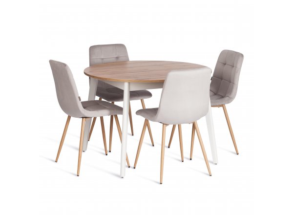 Стул CHILLY (mod. JSC-220) Light grey (светло-серый) HLR14 / натуральный фото 10