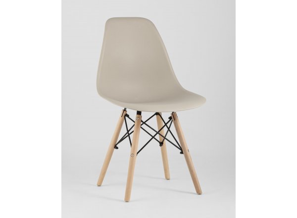 Стул Eames Style DSW бежевый (разборный каркас)