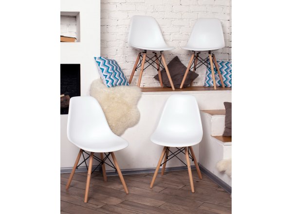 Стул Eames Style DSW белый (разборный каркас) фото 5