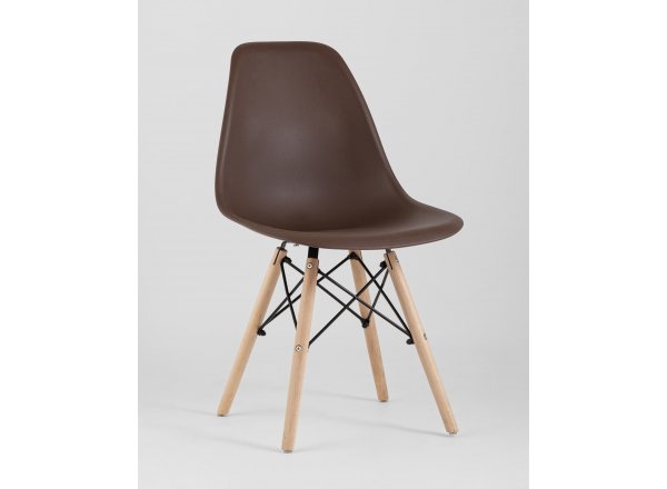 Стул Eames Style DSW коричневый x4 (разборный каркас)