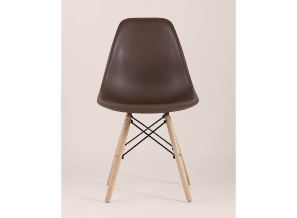 Стул Eames Style DSW коричневый x4 (разборный каркас)