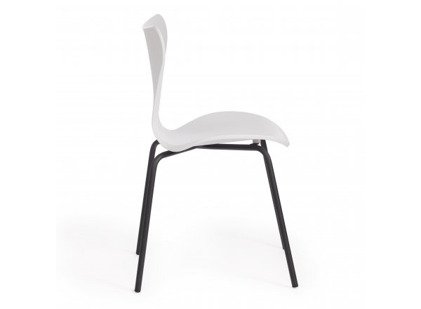 Стул Якобсен/Jacobsen (мод DC 102) пластик/металл, 50 х 46 х 82 см , белый 018/черный фото 2