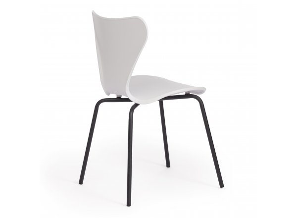 Стул Якобсен/Jacobsen (мод DC 102) пластик/металл, 50 х 46 х 82 см , белый 018/черный фото 3