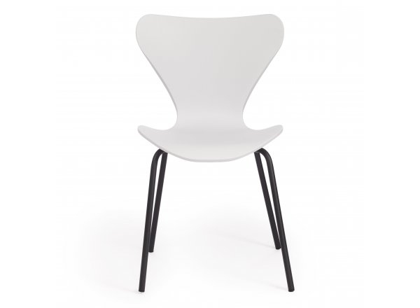 Стул Якобсен/Jacobsen (мод DC 102) пластик/металл, 50 х 46 х 82 см , белый 018/черный