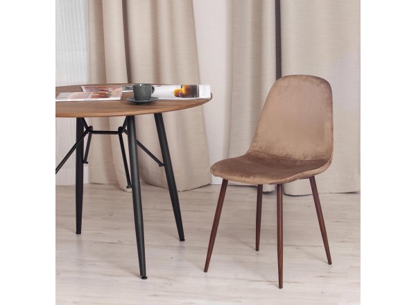 Стул Бриз/Breeze (мод.4724)/1 шт. в упаковке велюр/металл, 44х53х87см, коричневый (HLR11)/орех фото 5