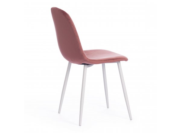 Стул Бриз/Breeze (мод.4724)/1 шт. в упаковке велюр/металл, 44х53х87см, коралловый (HLR44)/белый