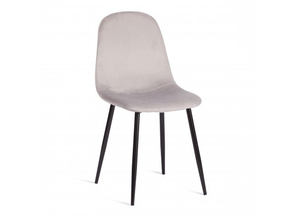 Стул Бриз/Breeze (мод.4724)/1 шт. в упаковке велюр/металл, 44х53х87см, светло-серый (HLR14)/черный фото 2