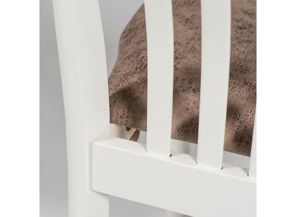 Стул Palermo/Палермо ( PM-SC2 ) дерево гевея, 44х55х97см, ivory white (слоновая кость 2-5), ткань античный коричневый 004-3
