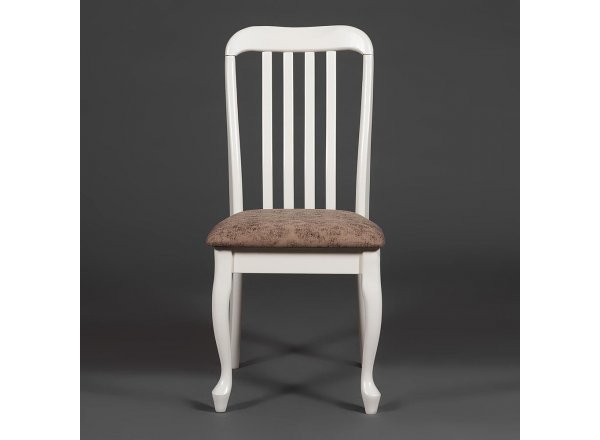 Стул Palermo/Палермо ( PM-SC2 ) дерево гевея, 44х55х97см, ivory white (слоновая кость 2-5), ткань античный коричневый 004-3