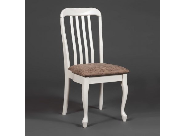 Стул Palermo/Палермо ( PM-SC2 ) дерево гевея, 44х55х97см, ivory white (слоновая кость 2-5), ткань античный коричневый 004-3 фото 6