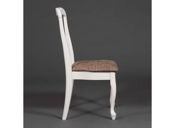 Стул Palermo/Палермо ( PM-SC2 ) дерево гевея, 44х55х97см, ivory white (слоновая кость 2-5), ткань античный коричневый 004-3 фото 7