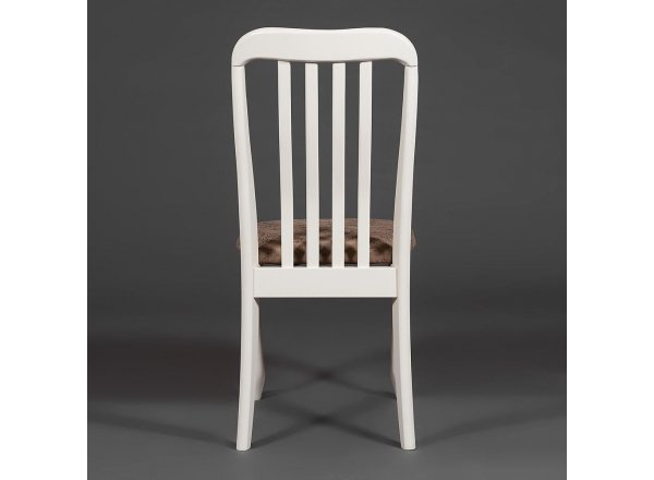 Стул Palermo/Палермо ( PM-SC2 ) дерево гевея, 44х55х97см, ivory white (слоновая кость 2-5), ткань античный коричневый 004-3 фото 8