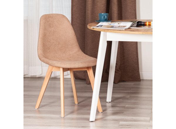 Стул Синди Софт/Cindy Soft (мод.C1021F1-1)/1 шт. в упаковке фактурный велюр/дерево бук, 55х48х83см, бежевый/натуральный фото 16