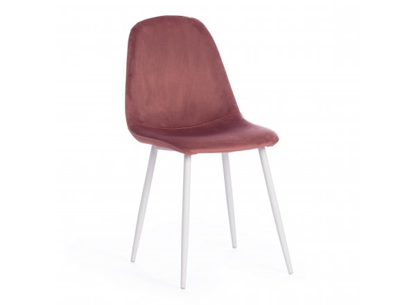 Стул Бриз/Breeze (мод.4724)/1 шт. в упаковке велюр/металл, 44х53х87см, коралловый (HLR44)/белый