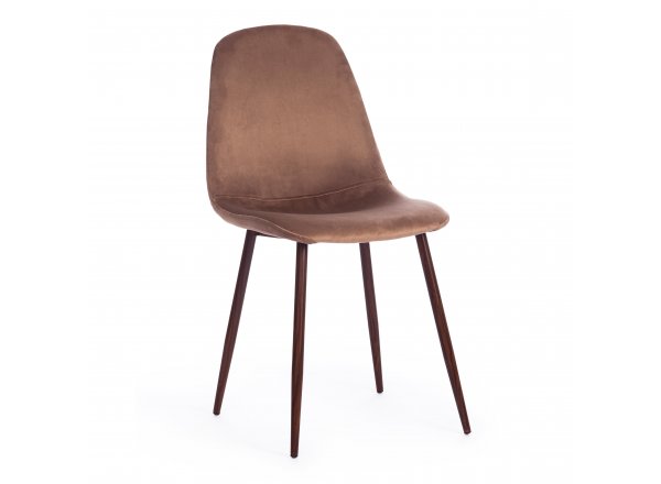 Стул Бриз/Breeze (мод.4724)/1 шт. в упаковке велюр/металл, 44х53х87см, коричневый (HLR11)/орех