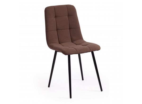 Стул Чилли Макс/Chilly Max (1шт.в упаковке) велюр/металл, 45х54х90см, коричневый 09/черный