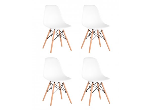 Стул Eames Style DSW белый x4 (разборный каркас)