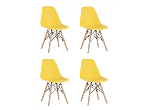 Стул Eames Style DSW желтый x4 (разборный каркас)
