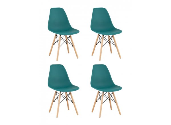 Стул Eames Style DSW темно-бирюзовый x4 (разборный каркас)