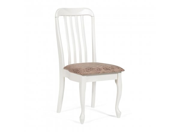 Стул Palermo/Палермо ( PM-SC2 ) дерево гевея, 44х55х97см, ivory white (слоновая кость 2-5), ткань античный коричневый 004-3