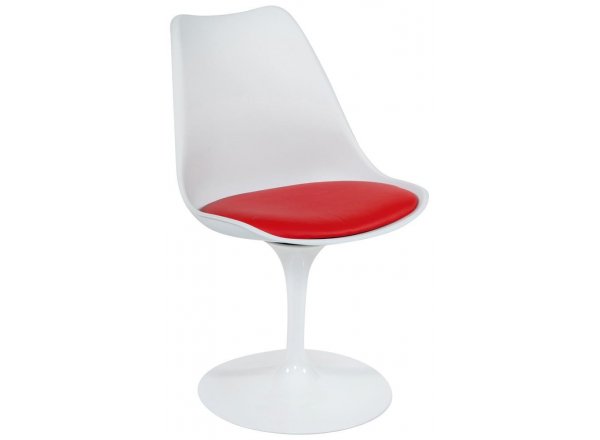 Стул Тулип Фэшн Чаир/Tulip Fashion Chair (мод.109)/1 шт. в упаковке металл/пластик/PU, 48 x 55 x 81см, белый / красный