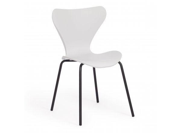 Стул Якобсен/Jacobsen (мод DC 102) пластик/металл, 50 х 46 х 82 см , белый 018/черный
