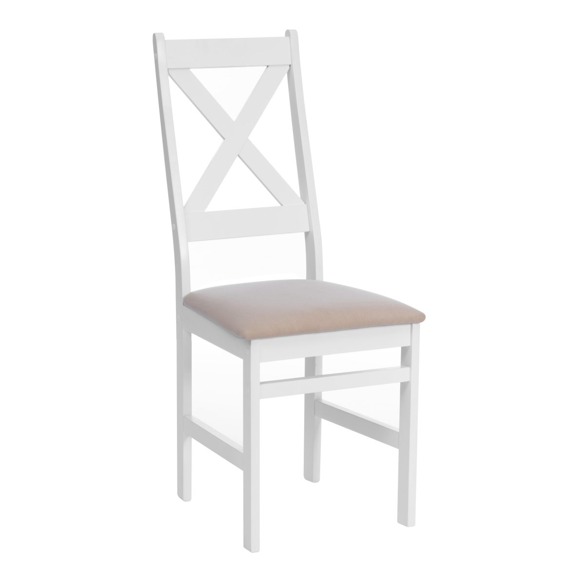Стул CROSSMAN NEW, Многослойный березовый шпон, white/велюр бежевый (Комплект из 2 шт.)