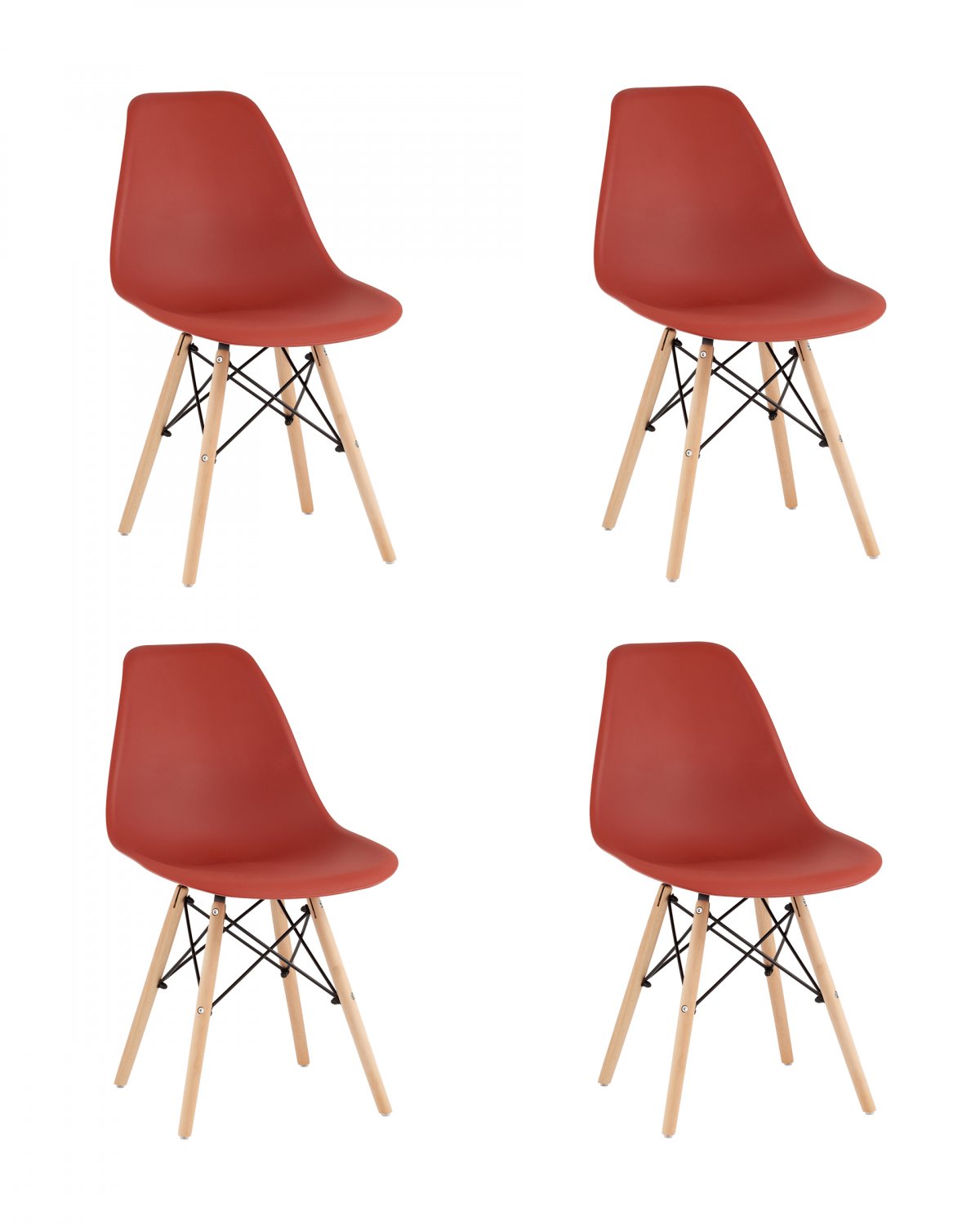 Стул Eames Style DSW терракотовый x4 (разборный каркас)