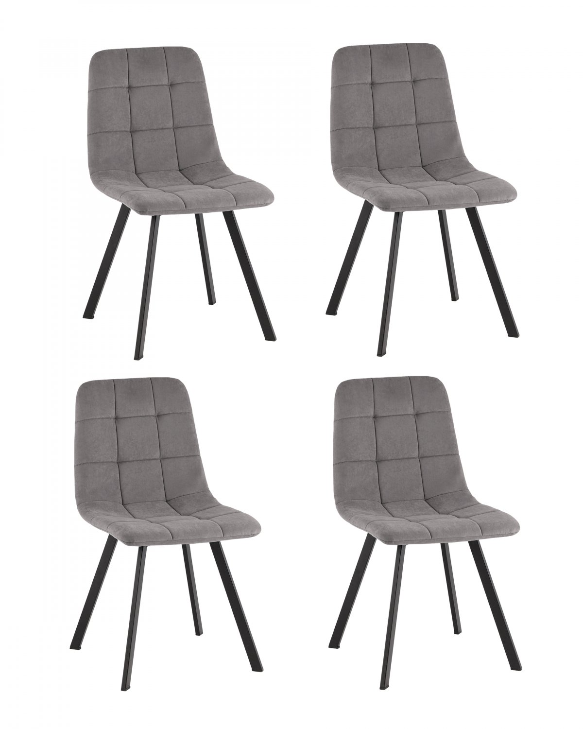 Стул Одди Original Square велюр серый (набор 4 шт)
