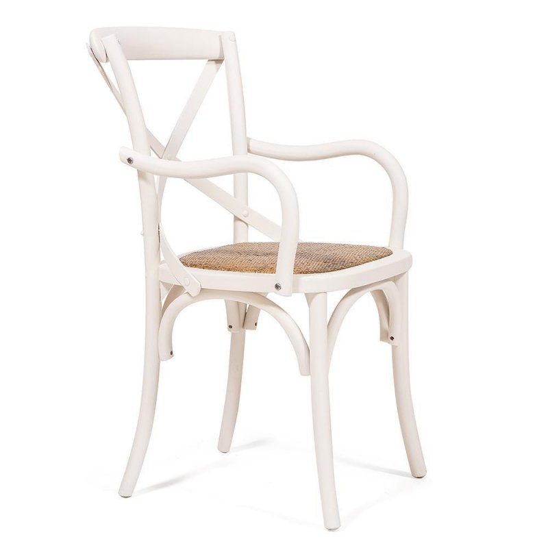 Стул с подлокотниками CROSS (mod.CB2008) Белый (butter white)
